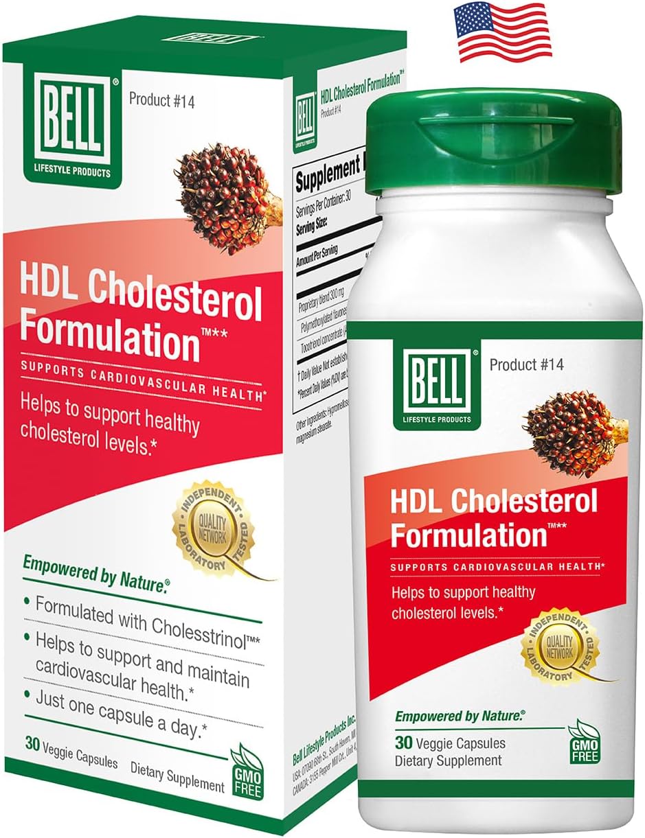 Bell Hdl Cholesterol Formulation™, Cholesterol Health Supplement - Proprietary Blend, For Women And Men | 30 Capsules