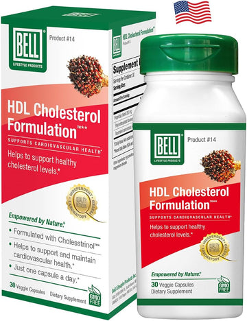 Bell Hdl Cholesterol Formulation™, Cholesterol Health Supplement - Proprietary Blend, For Women And Men | 30 Capsules