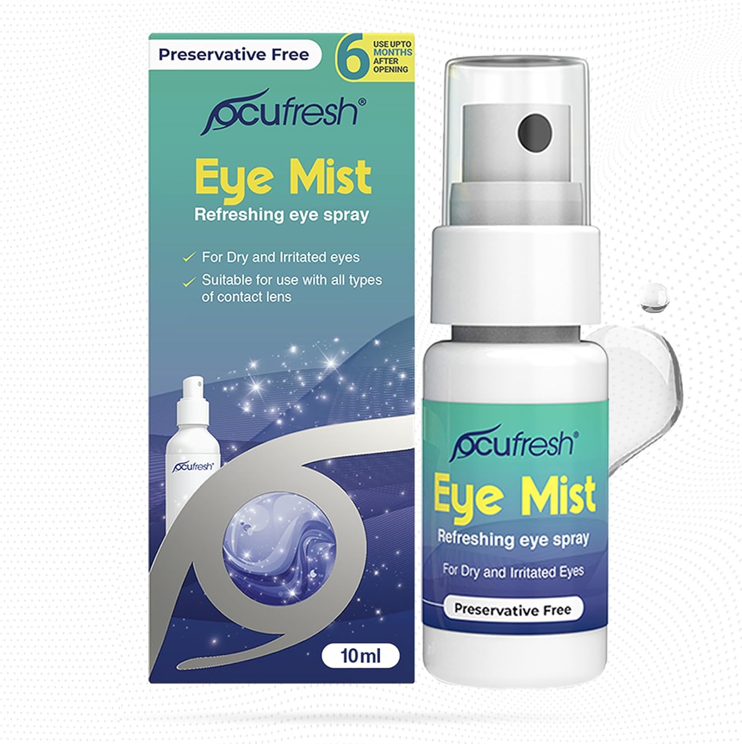 Mist Eye Spray W Sodium Hyaluronate | Instant Hydration, Dry & Tired Eye Treatment, Itchy Eye Relief | Preservative-Free | Spray Action 10Ml
