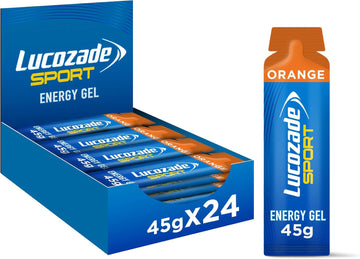 Lucozade Sport Dual-Fuel Energy Gels - Orange 24X45G | Carbohydrate Food Supplement Gel |