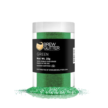 Green Brew Glitter Edible Glitter For Drinks, Cocktails, Beer, Garnish Glitter & Beverages | Kosher & Halal Certified | 100% Edible & Food Grade | Vegan, Gluten, Nut Free (25G, Green)