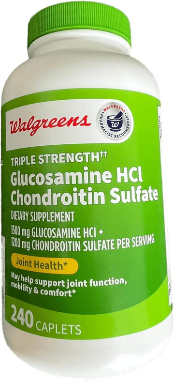 Walgreens Glucosamine Chondroitin Triple Strength 1500 Mg Glucosamine Hcl 1200 Mg Chondroitin - 240 Caplets