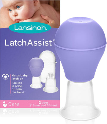 Lansinoh Latch Assist Nipple Everter with Case for Breastfeeding mums, offers temporary correction of flat or inverted nipples, 2 size cones within the pack and hygienic carry case