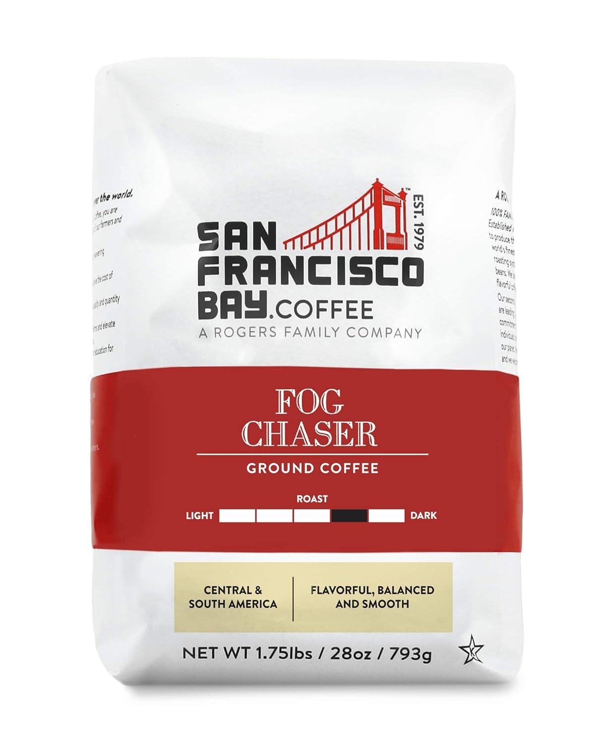 San Francisco Bay Ground Coffee - Fog Chaser (28oz Bag), Medium Dark Roast