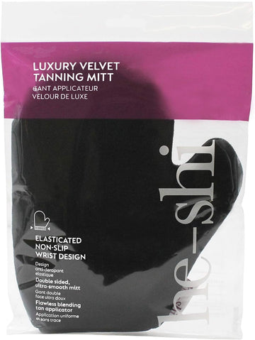 He-Shi Luxury Velvet Tanning Mitt - Double Sided Fake Tan Applicator Glove - Reusable And Washable Tan Mitt - Smooth Velvet For Streak Free Fake Tan