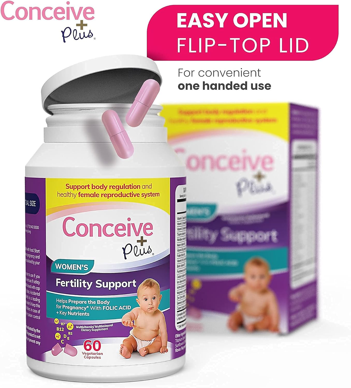 CONCEIVE PLUS Complete Fertility and Ovulation Bundle, Supports Healthy Fertility Regular Cycles and PCOS, Fertility Lubricant Applicators : Health & Household