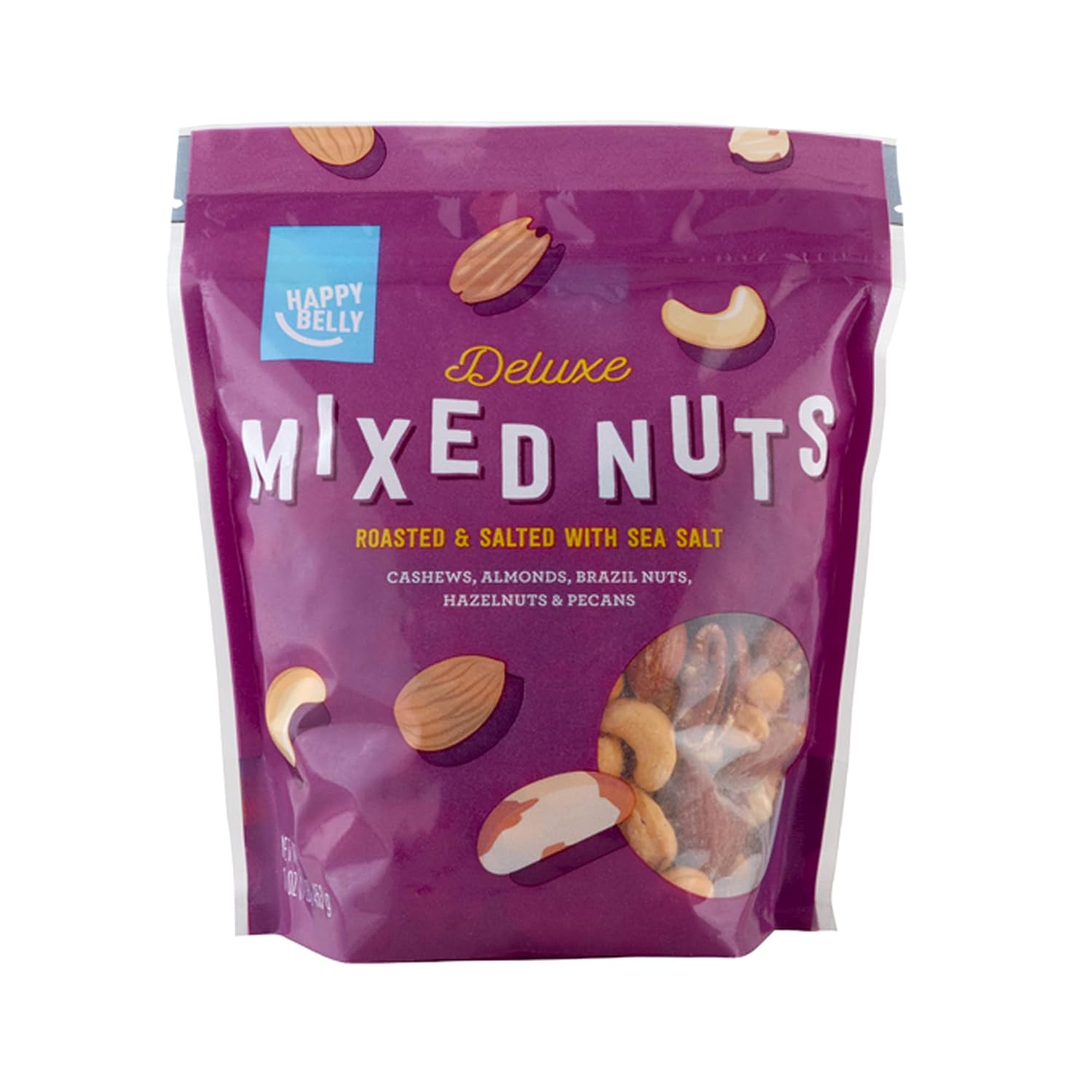 Amazon Brand - Happy Belly Deluxe Mixed Nuts, 16 Oz (Pack Of 2) (Packaging May Vary)