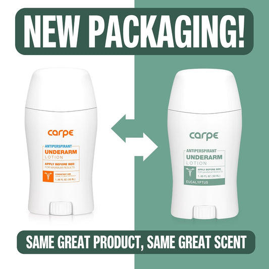 Carpe Underarm Antiperspirant And Deodorant, Clinical Strength With All-Natural Eucalyptus Scent, Combat Excessive Sweating Stay Fresh And Dry, Great For Hyperhidrosis