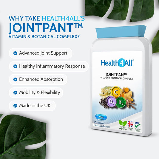 Health4All Jointpan Joint Support 60 Capsules With Boswellia Serrata, Turmeric, Ashwagandha, D3 & K2 Mk-7, Strong Joint Pan, Stiffness And Oa Support Supplement | Made In Uk