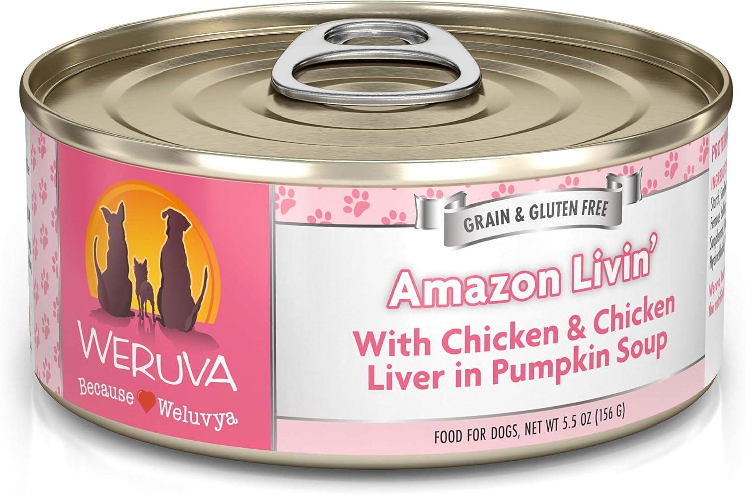 Weruva Classic Dog Food, Amazon Livin' With Chicken Breast & Chicken Liver In Pumpkin Soup, 5.5Oz Can (Pack Of 24)