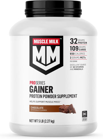 Muscle Milk Gainer Protein Powder, Chocolate, 32G Protein, 5 Pound