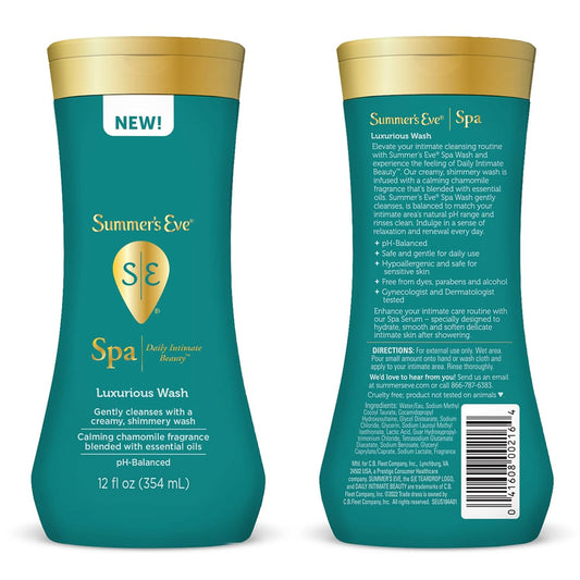 Summer'S Eve Spa Daily Beauty, Suxurious Skin Serum And Cleansing Feminine Wash