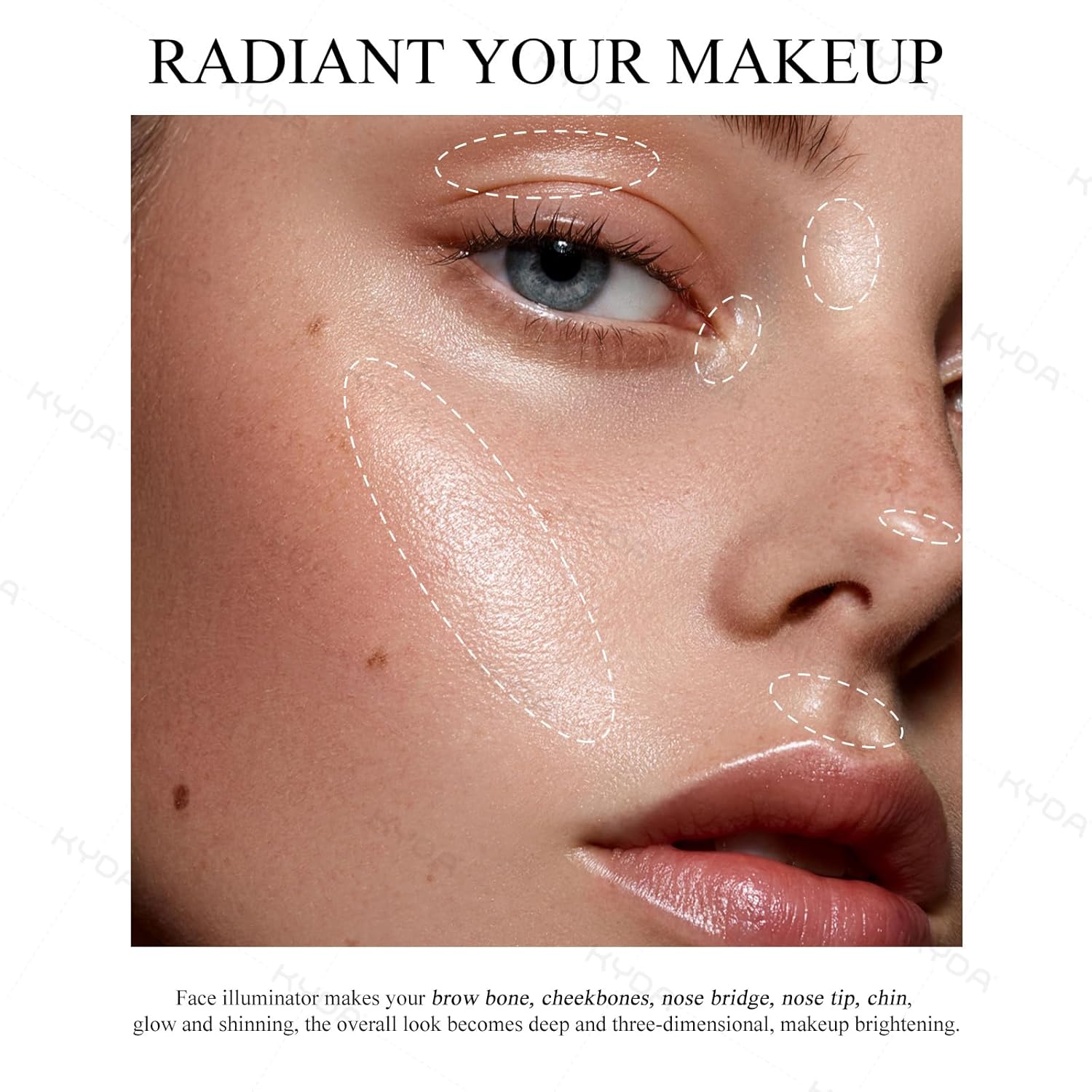 Kyda Highlighter Contour Palette Kit, Glossy Face Illuminator & Natural Matte Contour Bronzer, Lasting Glow Face Sculpting Contouring Makeup, Blendable Formula, Sun Glow & Taupe : Beauty & Personal Care