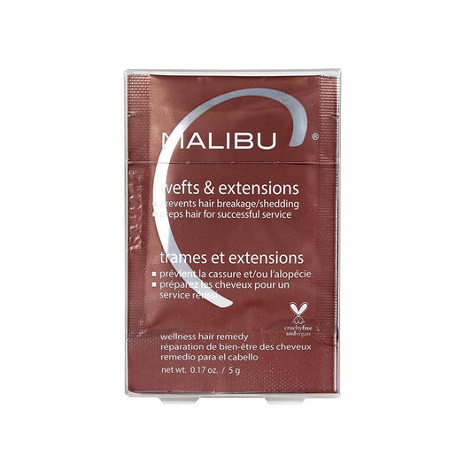 Malibu C Wefts And Extensions Contains 2 Hair Remedy Packets - Removes Build Up , Hydrates & Prevents Hair Breakage