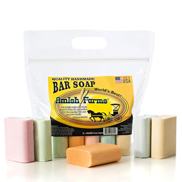 Amish Farms Soap Bar With All Natural Bentonite Clay | Made In Usa, Vegan Moisturizing For Sensitive Skin | Women & Mens Face & Body Bath Soap For Shower | Clean Scent | 5 Ounce Each (5 Bars)