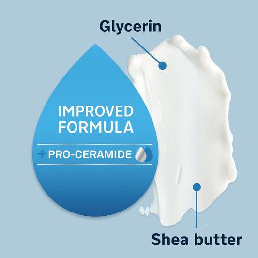 Lubriderm Daily Moisture Lotion + Pro-Ceramide, Shea Butter & Glycerin, Hydrating Face, Hand & Body Lotion, 24-Hour Moisturizer For Dry Skin, Paraben & Dye Free, Scented, Non-Greasy, 24 Fl Oz