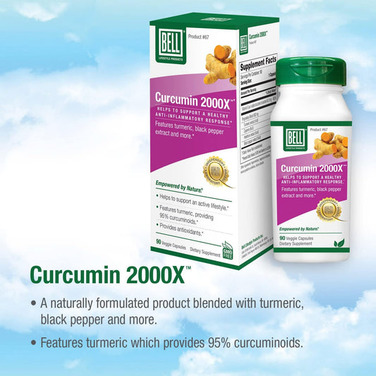 Bell Curcumin 2000X - Recommended for Comfortable Movement - Turmeric Capsules | 90 Capsules