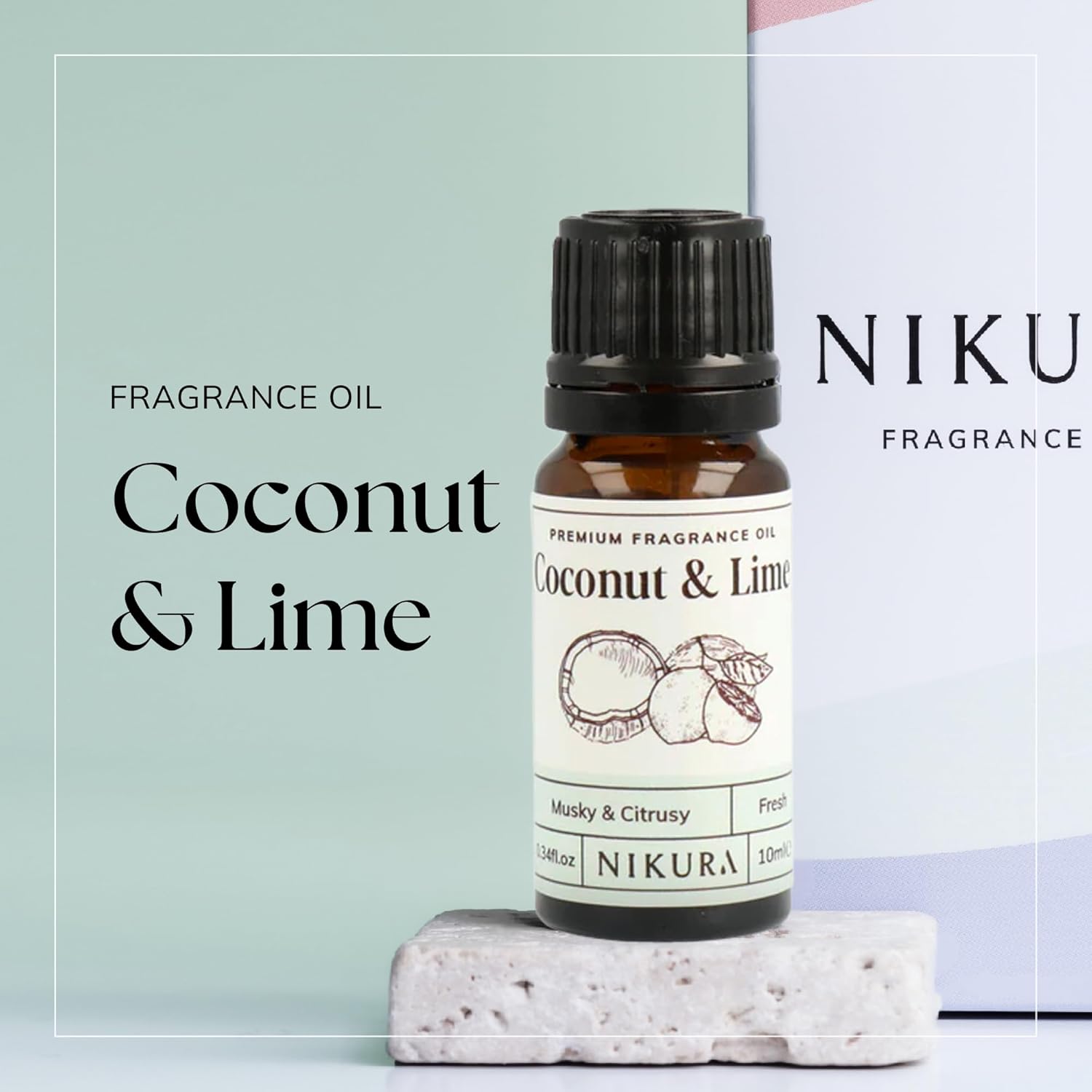 Nikura | Coconut & Lime Fragrance Oil - 10ml | Perfect for Soap Making, Candle Making, Wax Melts, Diffuser | Great for use in Bath Bombs, Perfume Oil, Perfume Scents | Vegan & UK Made : Amazon.co.uk: Home & Kitchen