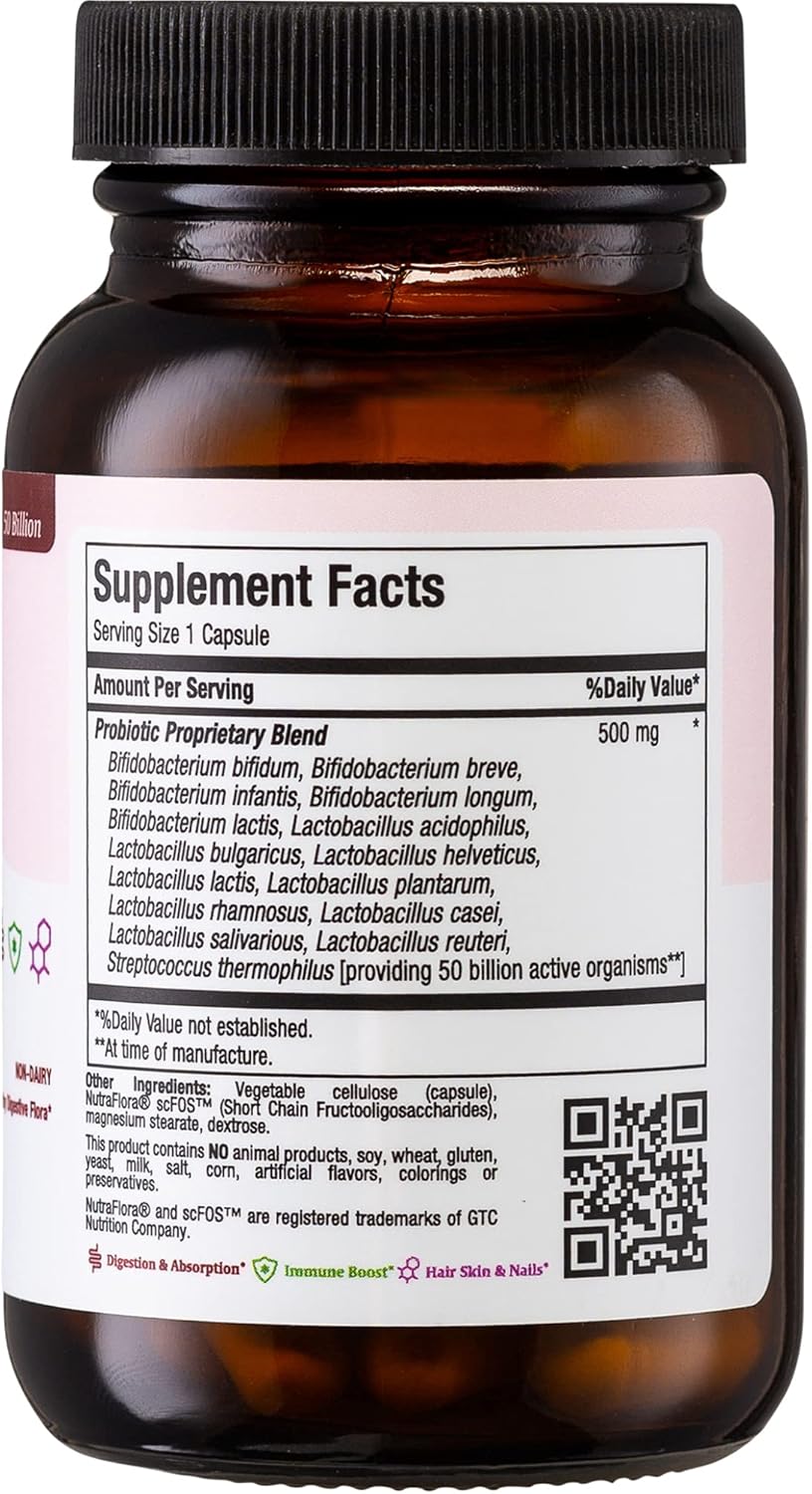 Maxi Health Probiotic Plus Ultimate Prebiotic Advanced Live Probiotics Formula - 50 Billion Live Active Probiotic - 15 Strains - Ultra Protection - Active Pro-50-60 Count : Pet Supplies