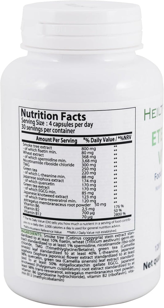 Eternal Vital - Natural Ageless Vitality | 12-Compound Complex | 120 Veggie Capsules | Dietary Supplement