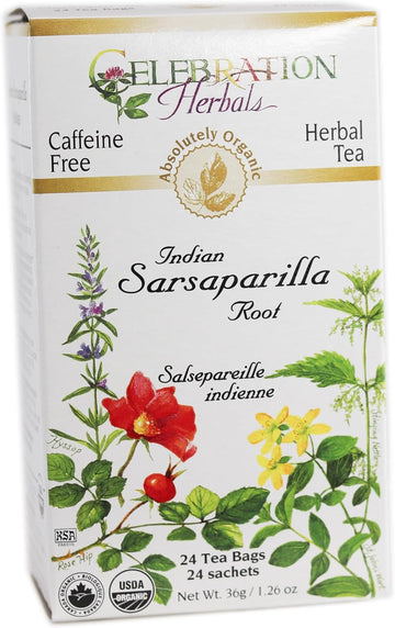 Celebration Herbals Organic Sarsaparilla Root Tea Bags 24 Count