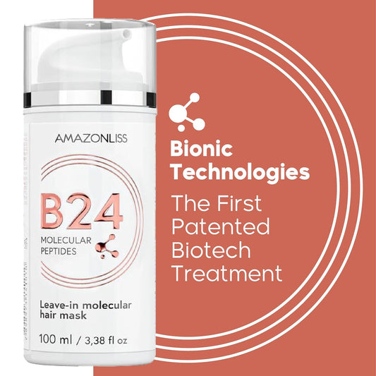 B24 Molecular Peptides Leave-In Repair Hair Mask Treatment Dry or Damaged Hair 3.38 fl oz - 4 Minutes to Reverse Damage from Bleach, Color, Chemical Services