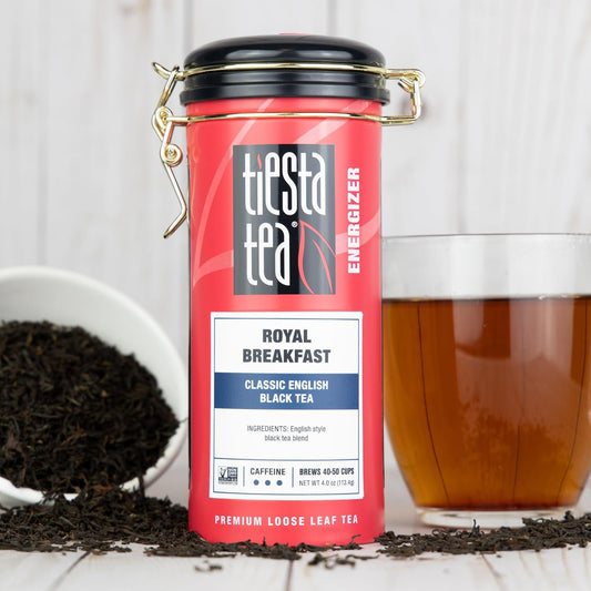 Tiesta Tea - Royal Breakfast | Classic English Black Tea | Premium Loose Leaf Tea Blends | High Caffeine Hot & Iced Tea | Brews Up To 50 Cups - 16Oz Bulk Pouch & Refillable 4Oz Tin Combo