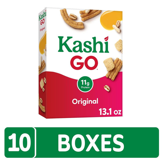 Kashi GO Cold Breakfast Cereal, Vegetarian Protein, Original, 8.19lb Case (10 Boxes)