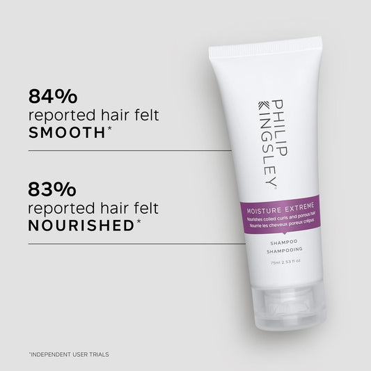 Philip Kingsley | Moisture Extreme Enriching Shampoo | For Curly, Dry, Damaged Hair | Moisturises, Hydrates, And Adds Shine| Detangles And Controls Frizz Adds Shine | 75Ml