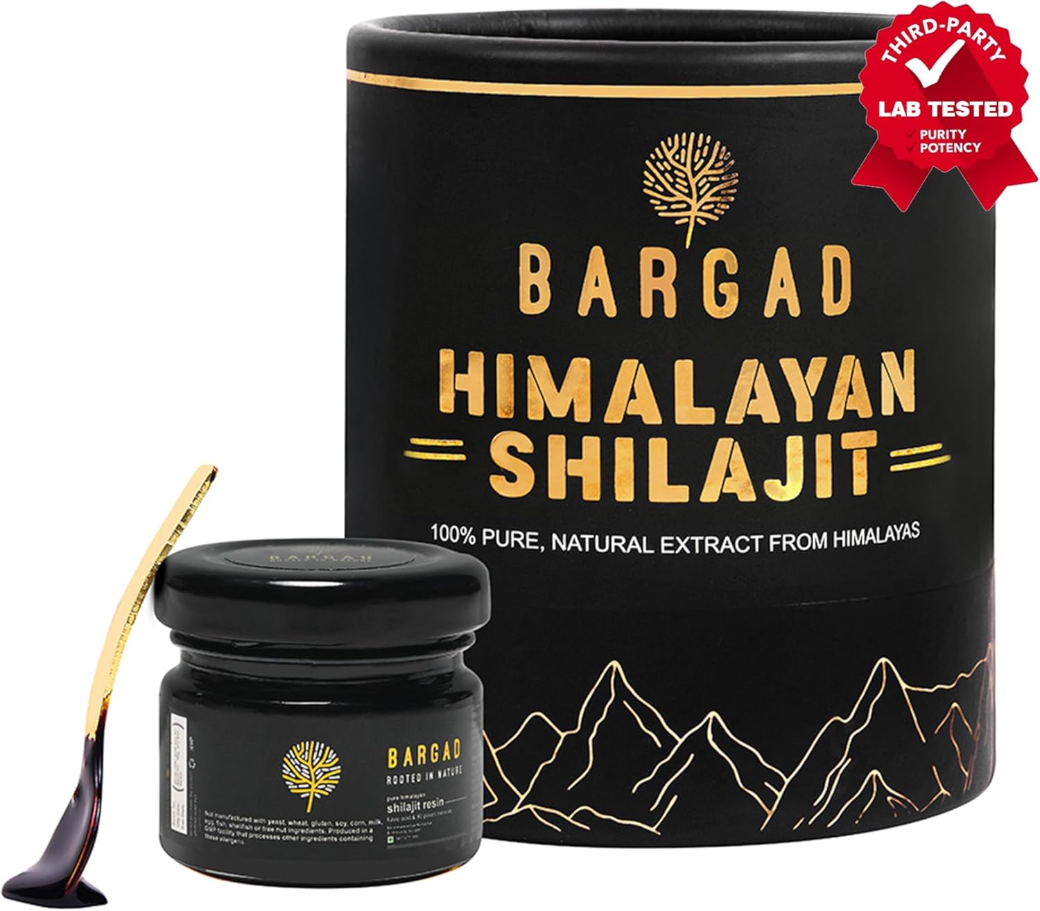 Pure Himalayan Shilajit Resin High Potency For Men & Women | Lab Tested | Gold Grade 100% Pure Shilajit With Fulvic Acid & 85+ Trace Minerals For Energy Boost & Immune Support | 30 Gm