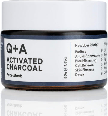 Q+A Activated Charcoal Mask. A Detoxifying Charcoal Cosmetic Mask To Cleanse And Purify Skin. 50G/1.8Oz