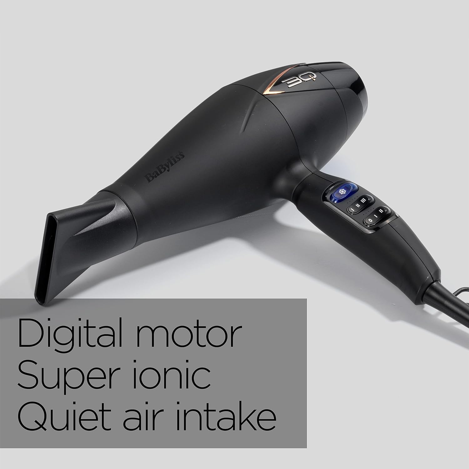 BaByliss Professional 3Q Hair Dryer - Powerful 2200W Blow Dryer, Extra-Fast Air Flow and Ultra-Lightweight, 3 Heat & 2 Speed Settings, Black, 5665U : Amazon.co.uk: Beauty
