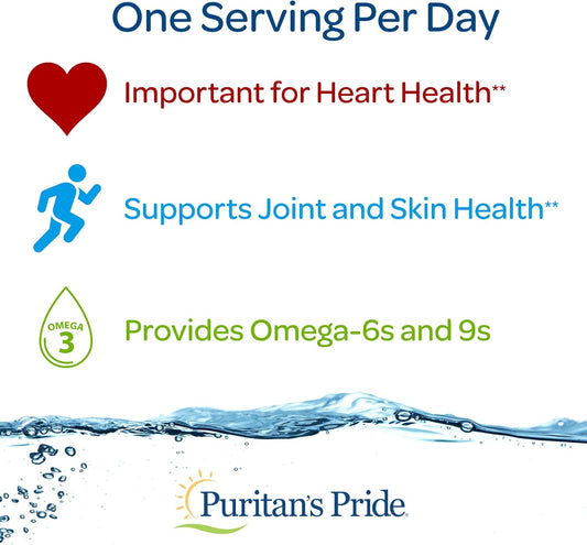 Puritan's Pride Triple Omega 3-6-9 Fish, ax & Borage Oils, Supports Heart Health and Healthy Joints, 240 ct