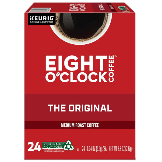Eight O'Clock Coffee The Original, Single-Serve Keurig K-Cup Pods, Medium Roast Coffee, 24 Count