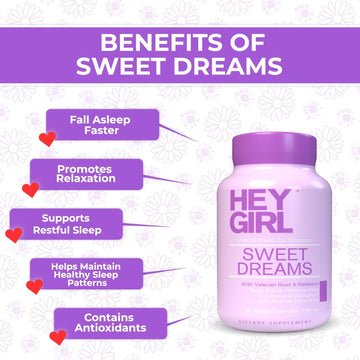 Sweet Dreams Capsules - Natural Sleep Support With Melatonin, L-Theanine, Valerian Root, Chamomile, Lemon Balm - 60 Capsules
