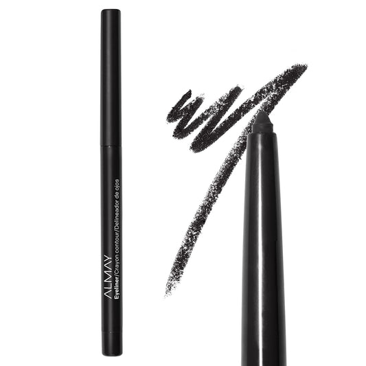 Almay Eyeliner Pencil, Hypoallergenic, Cruelty Free, Oil Free-Fragrance Free, Ophthalmologist Tested, Long Wearing And Water Resistant, With Built In Sharpener, 205 Black, 0.01 Oz