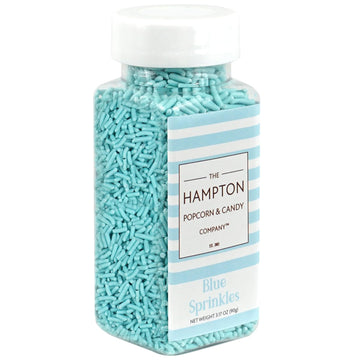 Blue Sprinkles Jimmies 3.17 Oz, Sprinkles For Cake Decorating, Cake Sprinkles, Sprinkles For Baking, Ice Cream & More, The Hampton Candy Company
