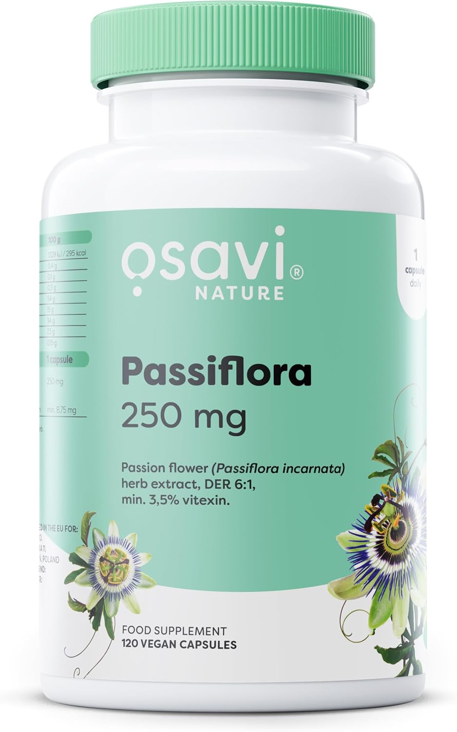 Osavi Passiflora 250 Mg – 120 Vegan Capsules | Standardized Passion Flower Extract For Relaxation & Sleep Support | Helps With Mental Tension & Anxiousness