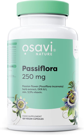 Osavi Passiflora 250 Mg – 120 Vegan Capsules | Standardized Passion Flower Extract For Relaxation & Sleep Support | Helps With Mental Tension & Anxiousness