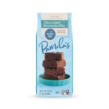 Pamela's Gluten Free Chocolate Brownie Mix, Sweetened With Honey, Non Dairy & Wheat Free, 16-Ounce Bag (Pack of 6)