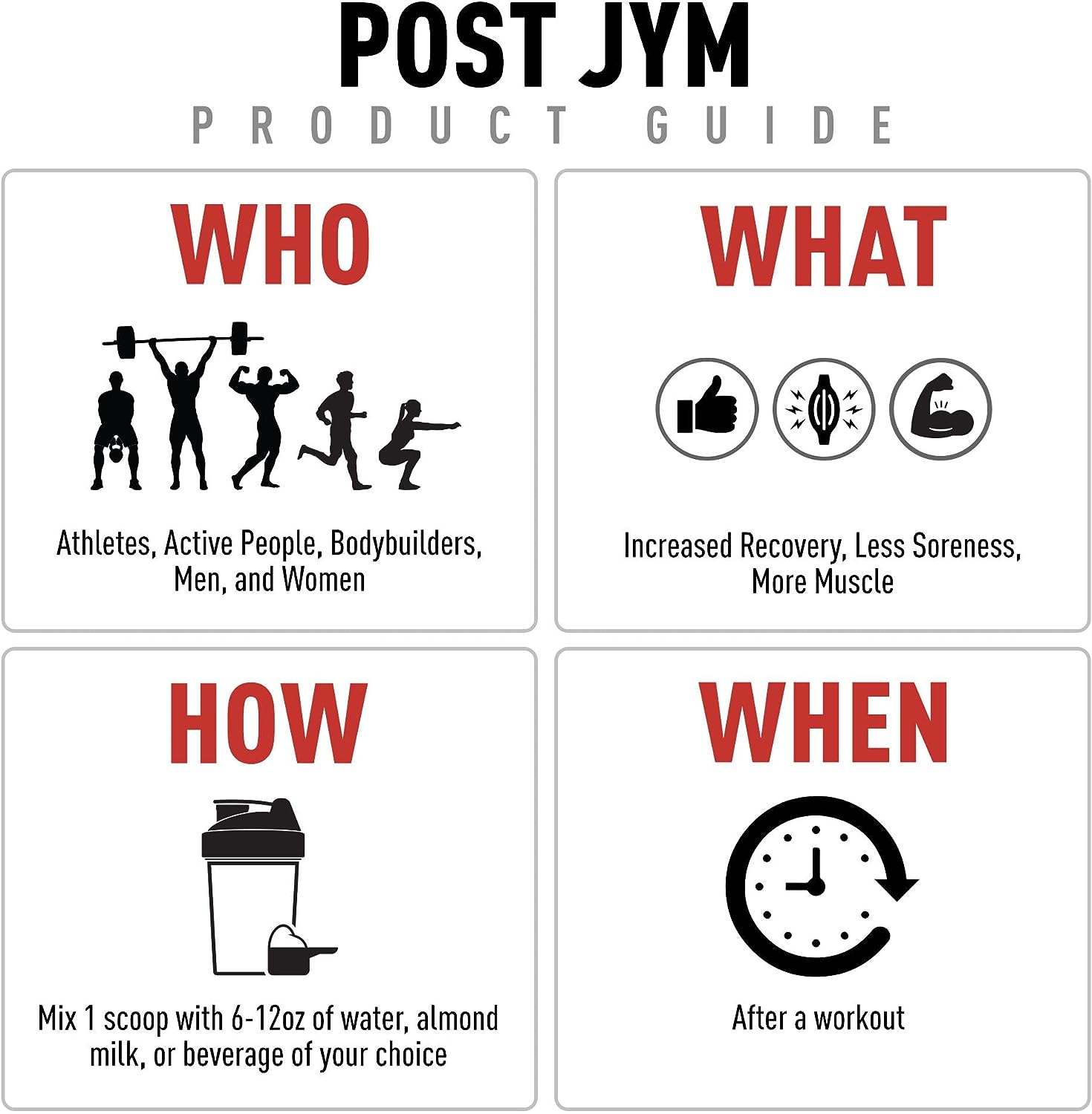 Post JYM Active Matrix, Post-Workout with BCAA's, Glutamine, Creatine 