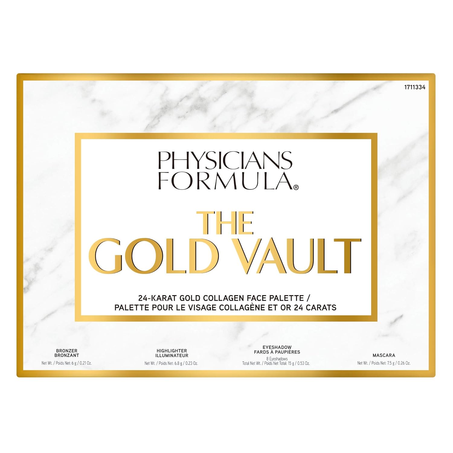 Physicians Formula 24-Karat Gold Shimmer Makeup Set, Face Palette, The Gold Vault, Mascara, Eyeshadow, Christmas Gift