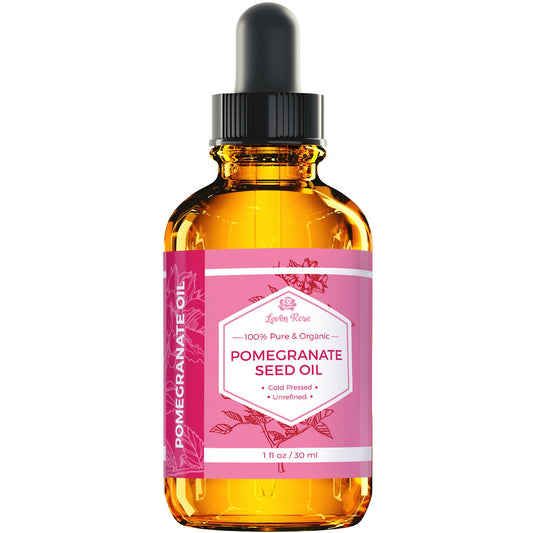 Leven Rose Pomegranate Seed Oil, 100% Pure Unrefined Cold Pressed Antioxidant Moisturizer For Hair Skin And Nails 1 Oz