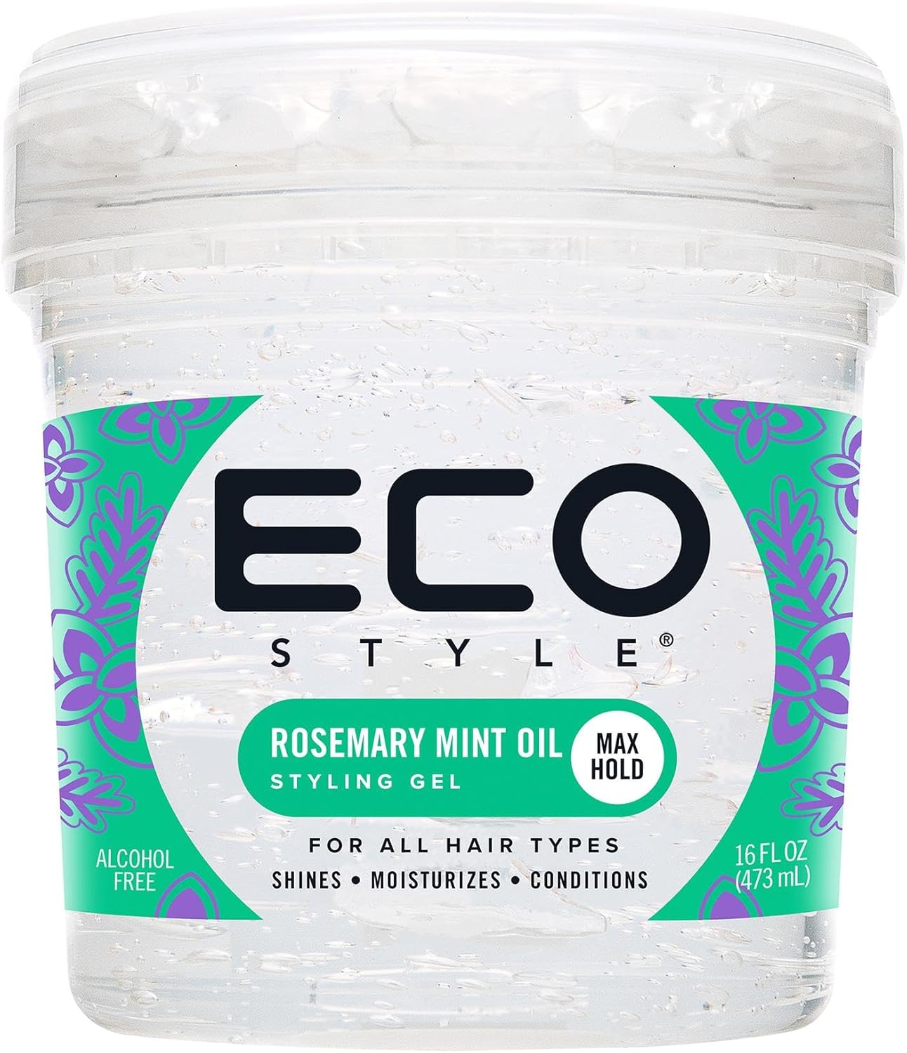 Eco Style Rosemary Mint Eco Styler Hair Gel, Hydrate And Style, Alcohol-Free, 473 Ml (Pack Of 1)