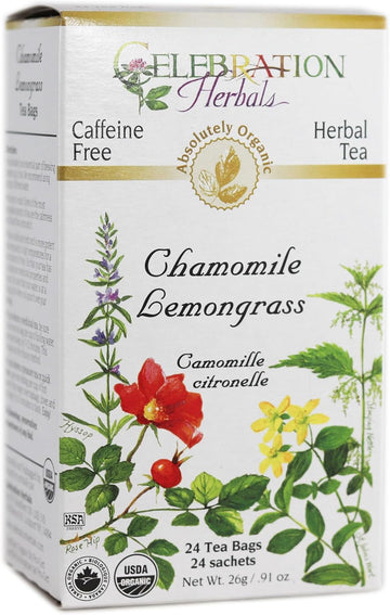 Celebration Herbals Chamomile With Lemongrass Tea Org 24 Bag, 0.02 Pound