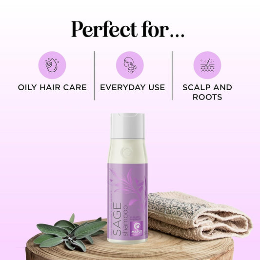 Sage and Rosemary Shampoo Sulfate Free - Deep Cleansing Shampoo for Oily Hair and Flaky Scalp Infused with Essential Oils for Hair - Clarifying Shampoo for Build Up Greasy Hair and Dry Scalp Care