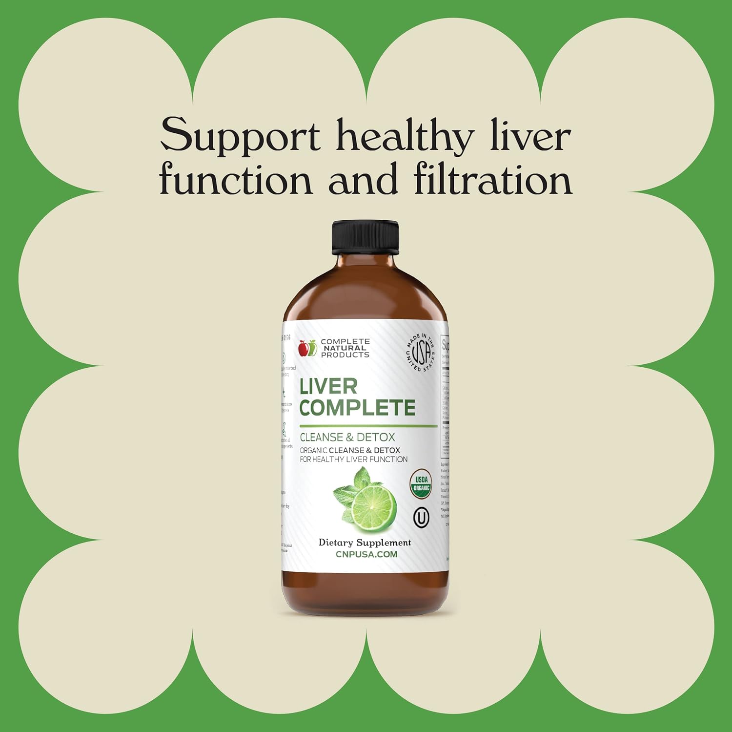 Liver Complete 8Oz Organic Liquid Concentrate - Liver Cleanse & Digestive Bitters Vinegar Supplement : Health & Household
