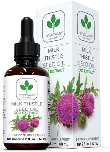 Milk Thistle Seed Oil Extract 2 Fl Oz - Co2 Liquid Milk Thistle Extract - Rich In Silymarin, Vit E, Zinc, Omegas, Tocopherols - Sweet And Pleasant Taste