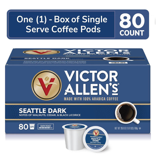 Victor Allen'S Coffee Seattle Dark, Dark Roast, 80 Count, Single Serve Coffee Pods For Keurig K-Cup Brewers