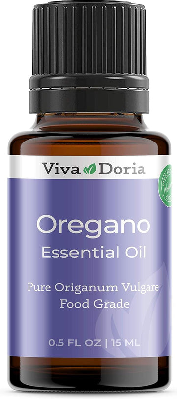 Viva Doria 100% Pure Oregano Essential Oil, Undiluted, Food Grade, 15 Ml (0.5 Fluid Ounce)